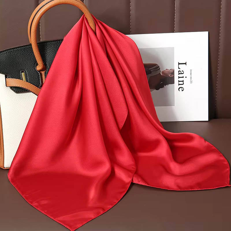 Luxo cor sólida lenço quadrado - Scarf Silk Square avaliação e preço