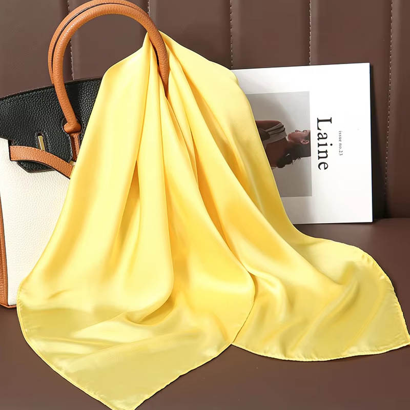 Luxo cor sólida lenço quadrado - Scarf Silk Square avaliação e preço