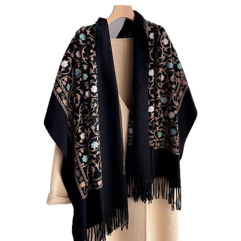 2025 novo bordado cachecol de  - Woven Scarf Blanket avaliação e preço