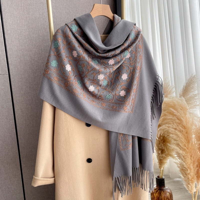 2025 novo bordado cachecol de  - Woven Scarf Blanket avaliação e preço