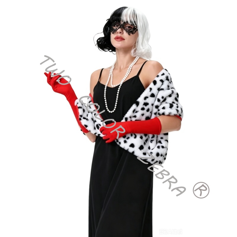 Cruella deville cosplay traje  - Face Scarf Mask avaliação e preço